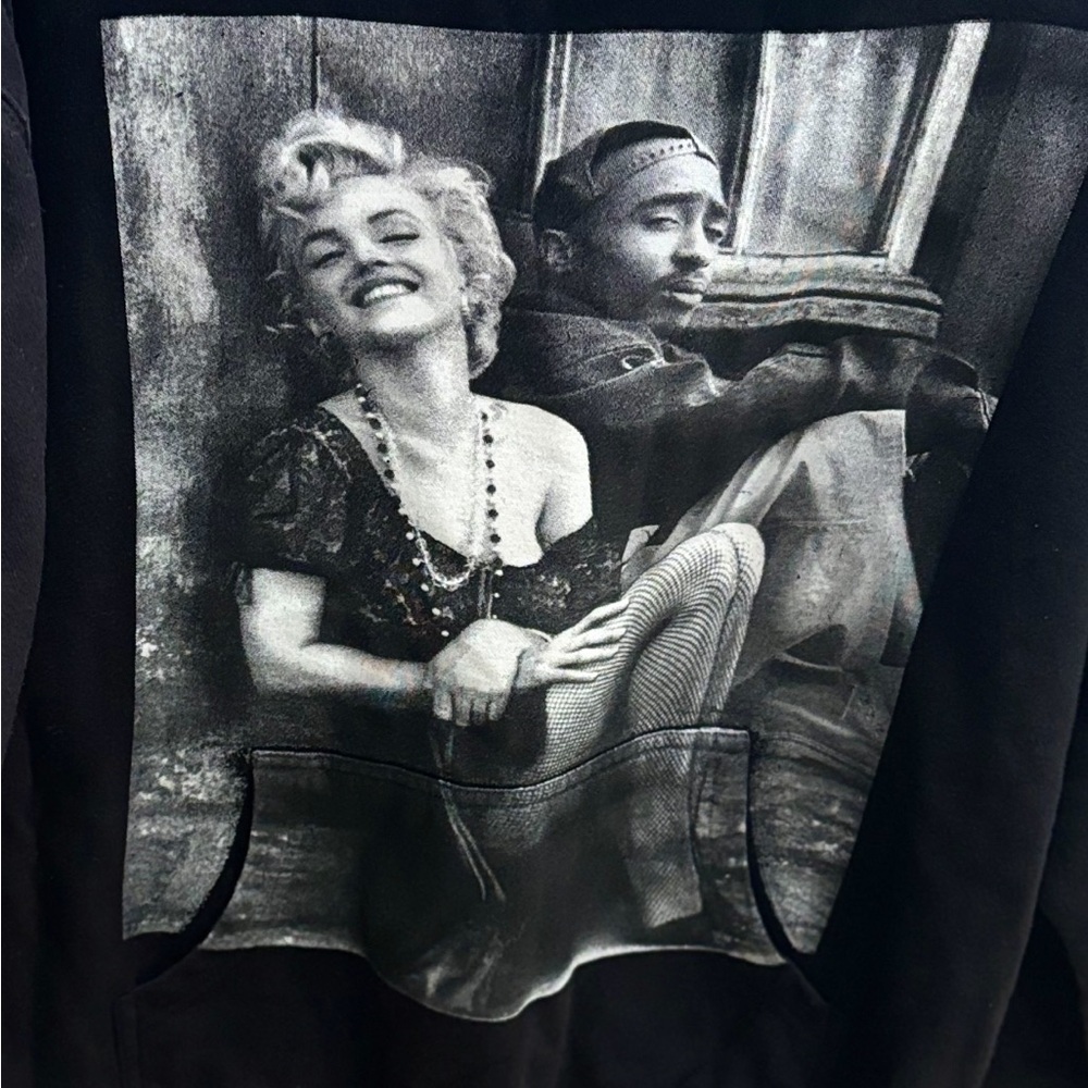 Graphic Hoodie with Iconic Black and White Print